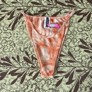 PrettyLittleThing Orange and Cream Bikini Bottom